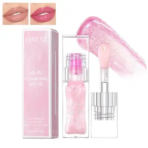Color Changing Lip Oil, Magic Warm Change Glitter Lip Gloss,  Color Changing Lip Glow Oil with Big Brush, Shimmery Plumping Lip Oil, Long Lasting Nourishing Non-sticky Lip  Oil Lipstick Makeup Gift Shiny Glossy Lip Care Hydrating