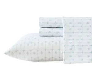 Wrangler Steer Head Stripe White/Blue Microfbr Twin Sheet Set