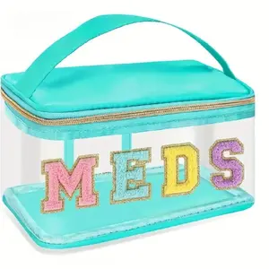 Waterproof Transparent Travel Medicine Bag with Handle, Portable Toiletries & Medicine Organizer for Home & Travel (1 Count)