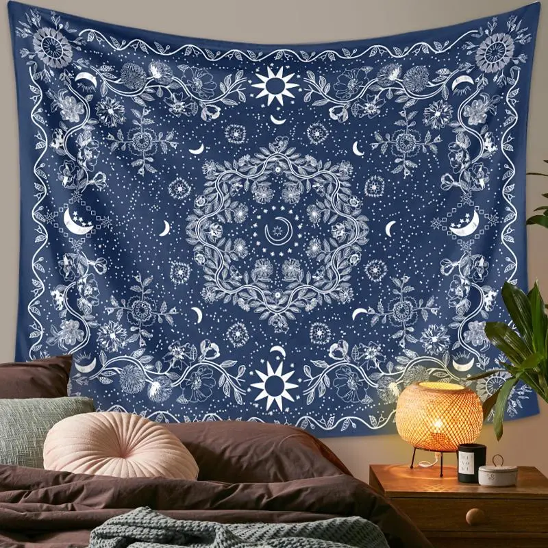 Vine Print Decorative Tapestry, 1 Count Boho Style Wall Hanging Tapestry for Home Decor, Wall Art Decor for Home Bedroom Living Room, Cool Bedroom Accessories, Bohemian Tapestry Style, Bedroom Dorm Decor