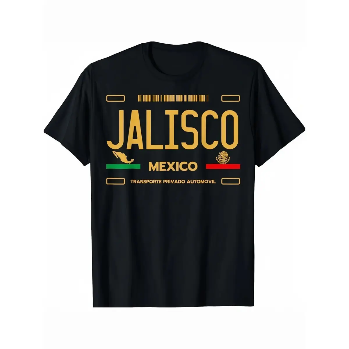 100% Cotton Men'S Jalisco Mexico T-Shirt - Stylish Black Cotton Tee With Bold "JALISCO" Print & Mexican Flag Design, Casual Short Sleeve Top For Casual Attire - 180G, Summer Fashion Tee |         Cultural Aesthetic Tee |         Durabl Golf Gift T-Shirt F