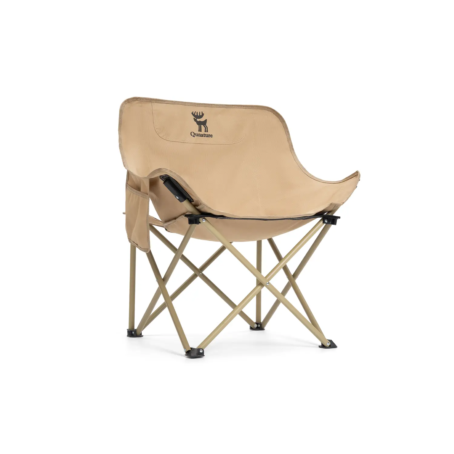 Oversized Portable Camping Lounge Chair - 60cm Wide Seat, Lumbar Support, 265lbs Load Capacity Heavy Duty Foldable Chair, Collapsible with Storage Bag for Outdoor Patio, Garden Party, Hiking