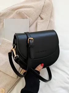 Niche design solid color retro texture shoulder messenger bag, fashionable, simple, casual and versatile with multiple colors to choose from, small and exquisite, suitable for daily commuting, shopping and dating, etc., Adjustable Strap Satchel