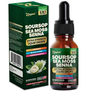Zoyava Soursop Bitters – Flavored, Extra Strength All-in-One Dietary Supplement Drops, Made in USA – 60mL Nutrition Liquid