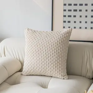 Solid Color Throw Pillow Case without Filler, 2 Counts Modern Square Pillow Cover without Pillow Core, Household Decoration Cushion Cover, Bedroom Decorative Accessories for Home Living Room Sofa Bedroom