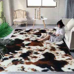 Cow Print Soft Rug, 1 Count Non-slip Floor Mat, Decorative Carpet for Home Living Room Bedroom, Home Decor, Animal Print Rug, Animal Printed Rug