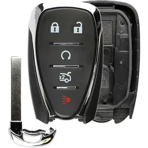 New Upgrade Key Fob Shell for Chevrolet Camaro Cruze Malibu, Alliskeys 5-Button Smart Key Case Cover Replacement for Chevrolet 2016-2021 HYQ4EA/HYQ4AA