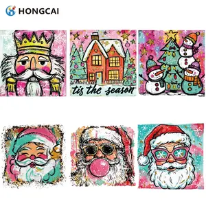 6-Piece Colorful Nutcracker King Heat Transfer Vinyl Set, Christmas Holiday Theme, Unique Graffiti Art Style, Easy Iron-On Decorations