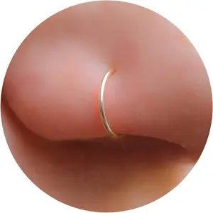 Nose Ring -  Thin 20 Gauge 7mm Nose Hoop - Small 14k  Filled Nose   For Women -  Nose Rings Hoops -  Ready