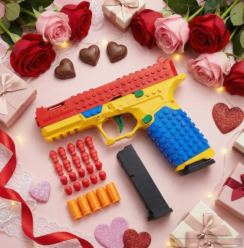Tactical DIY Building Block Handle Set - Multiplayer Strategy Collaborative Toy ，Essential Blasters Squirt Guns，Shooting Game for Outdoor Team Activities & Festival Gift