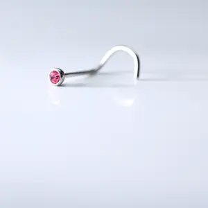 red garnet surgical steel nose piercing Corkscrew 20gauge New