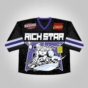 Vintage Rich Star Graphics Blokecore Blokette Jerseyfit V-neck T-shirt Football V-Neck Retro Summer Trendy Baseball Jersey Shirt Gift For Him Gift For Her Birthday, Baseball Jersey Outfit, AOP Merch, Outfit for Baseball Shirt Fan