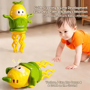 Dancing Crawling Dual-Color Corn Spring Toy, Baby Crawl Training Toy, Interactive Educational Toy, Stress Relief Twist Toy, Battery-Free Kids Puzzle Toy