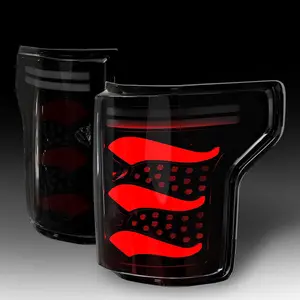 OKSIWA Sequential Full Led tail lights for 2015-2020 Ford F150 Starting Animated, Dynamic Turn Signal,Brake Light,Reverse Light Smoked Rear Light Assembly