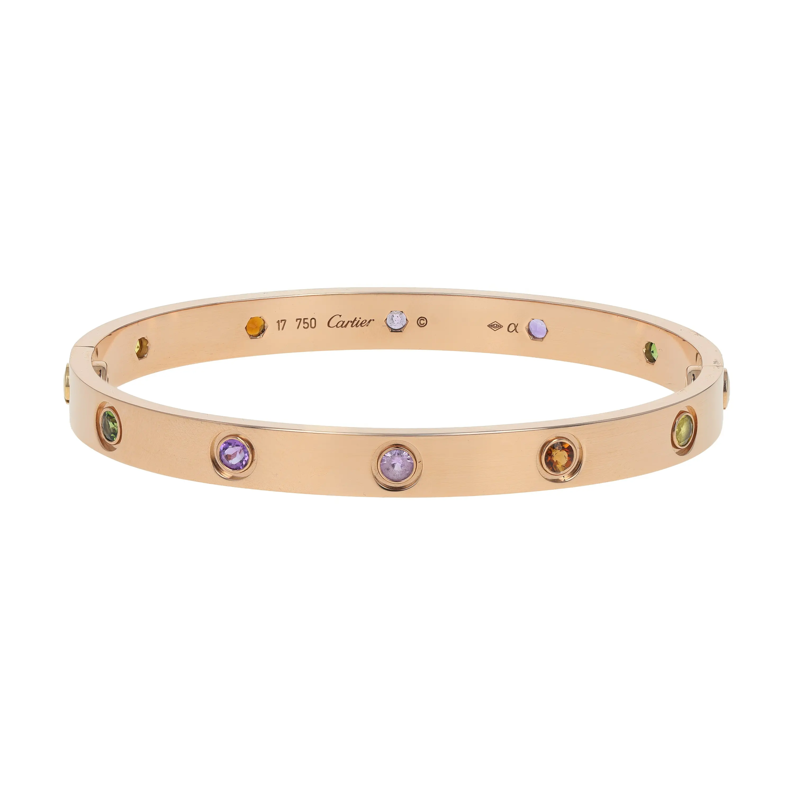 Pre-owned Cartier Love Bangle Bracelet Size 17