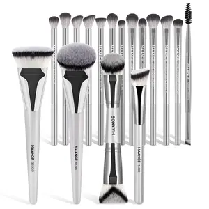 MAANGE 17pcs Prodessional Kabuki Makeup Brush Set, Brush set cosmetic, Travel Brush, Foundation Brush Eyeshadow Brush Eyelash & Eyebrow Brush, Travel Makeup Brush Set, Gift for Women & Girls