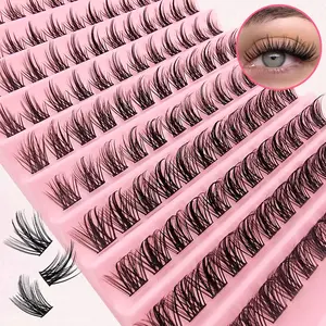 8-16mm Diy Eyelash, Thick & Curly Wispy Eyelash Clusters, Natural Look Eyelash Extensions Fake Lash Set, Individual False Eyelash Clusters, C Curl, Fluffy Volume Eyelashes, Falsies Eyelashes, Cosmetic