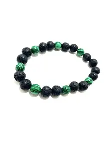 8mm Malachite & Lava Stone Diffuser Bracelet – Handmade by Mad Mellow
