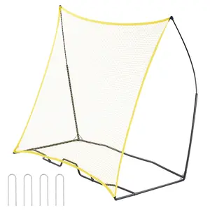fathersdaygift  VEVOR Soccer Rebounder, Portable Soccer Trainer, 7x7FT Iron Polyester Soccer Practice Equipment, Sports Football Rebounder Wall with Portable Bag, Perfect for Team Solo Training, Passing, Volley