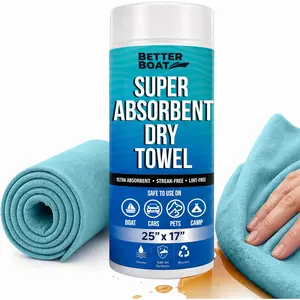 Super Absorbent Towels, Synthetic Chamois Cloth for Car and Boat Drying, Smooth Cooling Towel, Marine Grade Cleaning Supplies, PVA Shammy Dry Towel 1 Pack