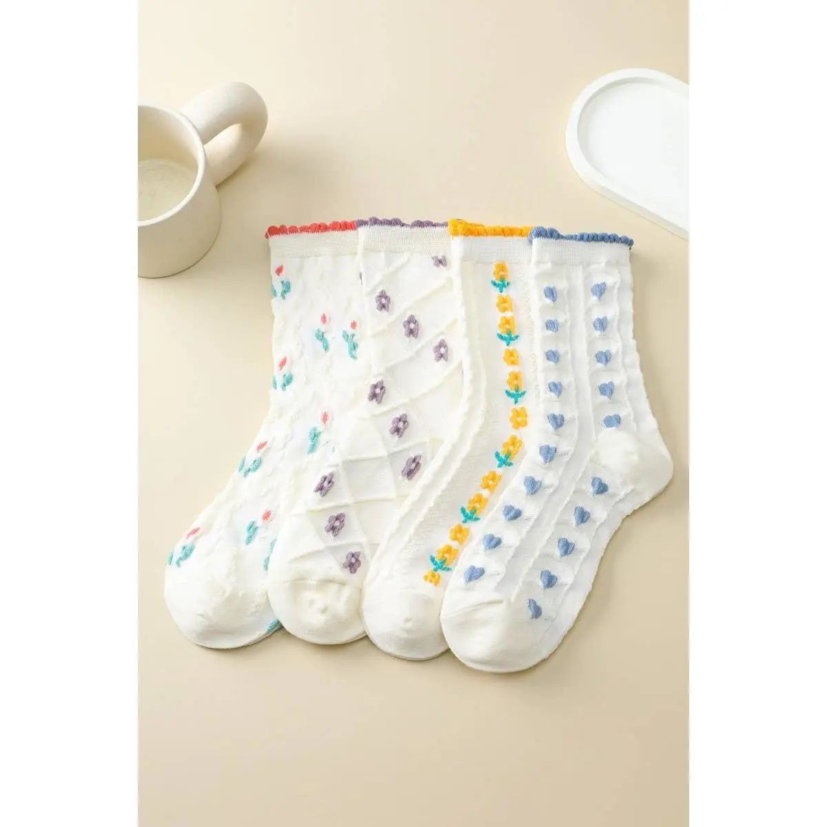 Embroidered Crew Sock
