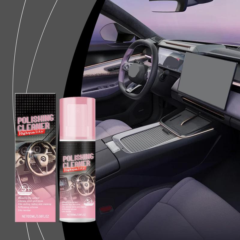 Car Interior Polish & Cleaner – All-in-1 Formula for Leather, Vinyl & Plastic, Restores Shine & Protection in One Step
