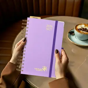 A5 Size Daily Planner 2026-2027 with Hourly Schedule (8AM–8PM), Time Blocking Academic Planner, One Page Per Day, Spiral Hardcover, Student & Work Productivity Agenda