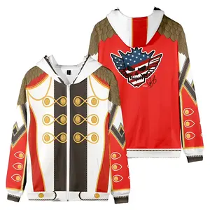 Shinsuke Nakamura WWE Cody  Rhodes 3D Zip Up Hoodie - Dragon Scale Shoulder Costume Design - Unisex Street Casual Sweatshirt - Fall Winter Spring Multi-Occasion - Loose Fit Men Women Fan Apparel