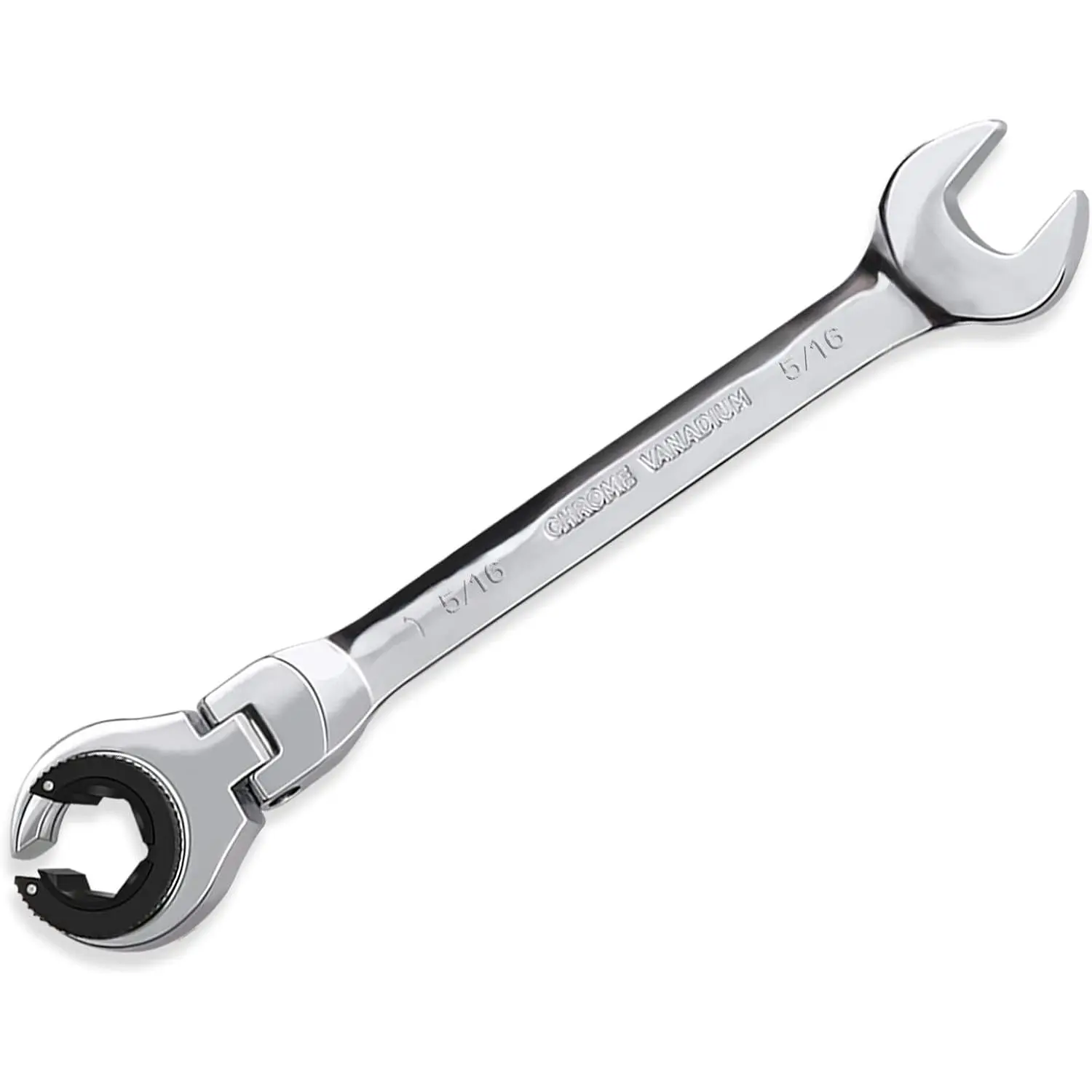 ?1PCS 5/16 Open Flex- Ratcheting Wrench, SAE Ratcheting Spanner with 72 , Chrome Vanadium Steel Tubing Ratchet Spanner