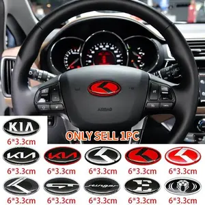 Car Steering Wheel Emblem Decal Sticker for Kia K2 K3 K5 K7 Ev6 Kx3 Soul Seltos Sportage Ceed Rio Picanto Sorento Car Exterior Decoration Car Stickers Car Accessories