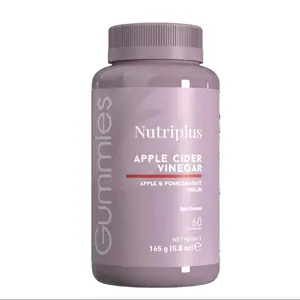 Nutriplus Apple Cider Vinegar Gummies with Apple & Pomegranate Flavor 60 Count 165g