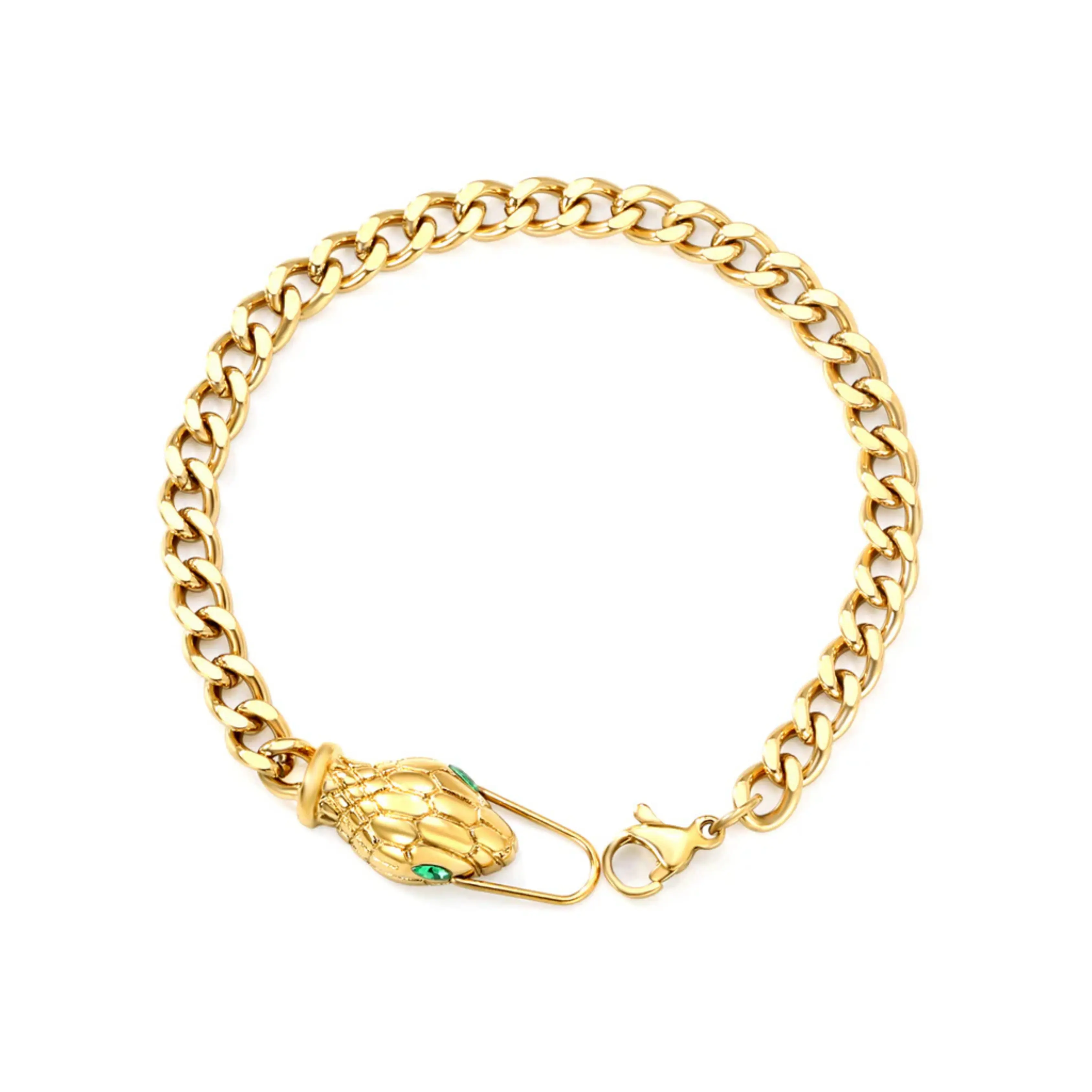 STATEMENT GOLD Snake Head Bracelet