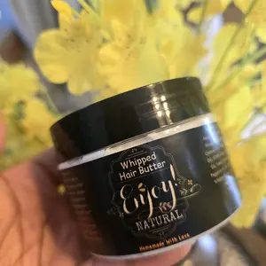 Enjoy Natural 4oz Whipped Hair Butter with Mango & Shea Butter Coconut Oil Peppermint Tea Tree Vanilla for Silky Healthy Haircare