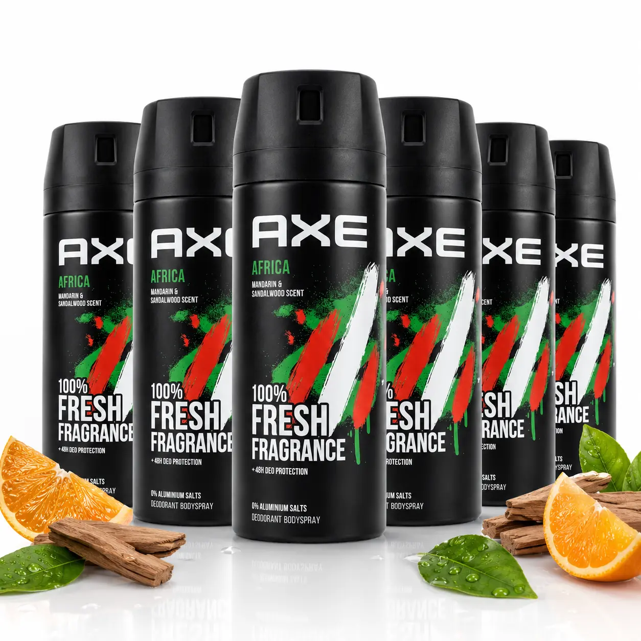 AXE Africa Deodorant Body Spray for Men, Aluminum-Free, Mandarin & Sandalwood Scent, 48H Odor Protection, 5 oz (3-Pack), Daily