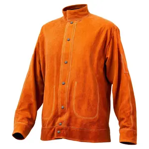 【Summervibes】VEVOR Flame-Resistant Welding Jacket Heavy Duty Leather Welding Safety Jacket XXL Size