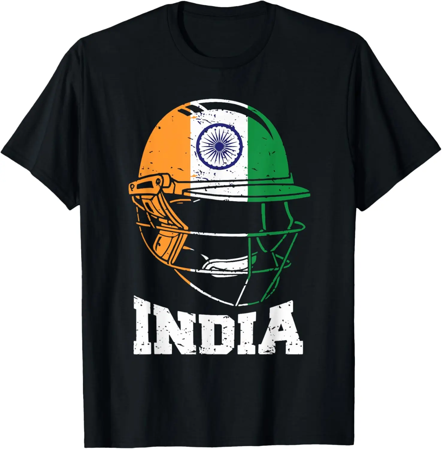 Women's 100% Cotton Round Neck Short-Sleeve Vintage Streetwear Top - Distressed Graphic India Cricket Fan Tshirt, Everyday Casual Ideal Gift Jersey
