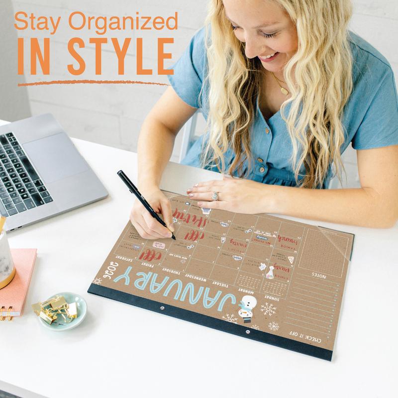 Hadley Designs 2026-2027 Desk Calendar 18-month 11x17 Inches Monthly Planner for Office & School Planning