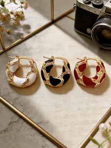 【Romantic Valentine's Day Gift 】 Elegant French U-Shaped Hoops, Women's Accessories. Tarnish-Resistant,  New Year Gift Set. Perfect Gift for Her, Premium Earrings, Sparkling Party Jewelry.