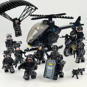 Shield ghost swat humanoid dolls, building blocks, digital action figures assembled toys reptile children's educational toys
