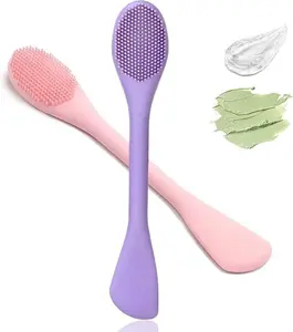 Silicone Face Mask Applicator – 2-in-1 Pore Cleansing Brush & Lymphatic Drainage Face Massager (Pink)