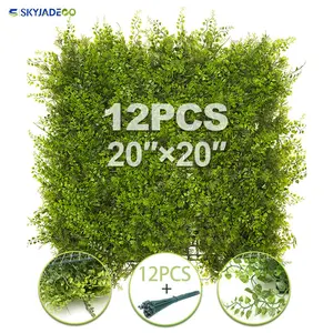 Artificial Hedge Grass Wall Panels，Greenery Backdrop Wall，Grass Decoration Indoor Outdoor Wall Trimming Privacy Screen and Panels 20"*20" 6pcs/12pcs