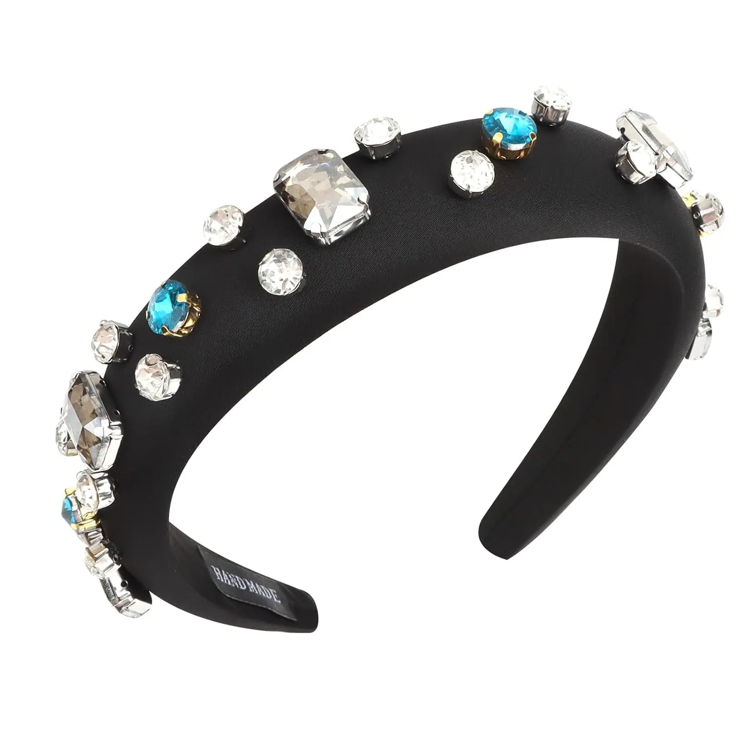Rhinestones Headbands for Women Sparkle Jeweled Hair Band Padded Head Bands Bling Crystal Hairbands Shiny Headband Stylish Hair Accessories for Women Girls (Black)