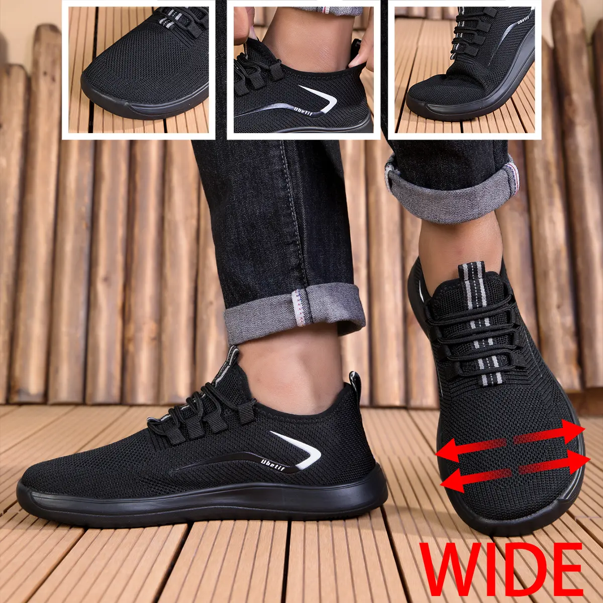 Men’s barefoot shoes with a zero-drop sole, suitable for walking and running, wide casual athletic sneakers