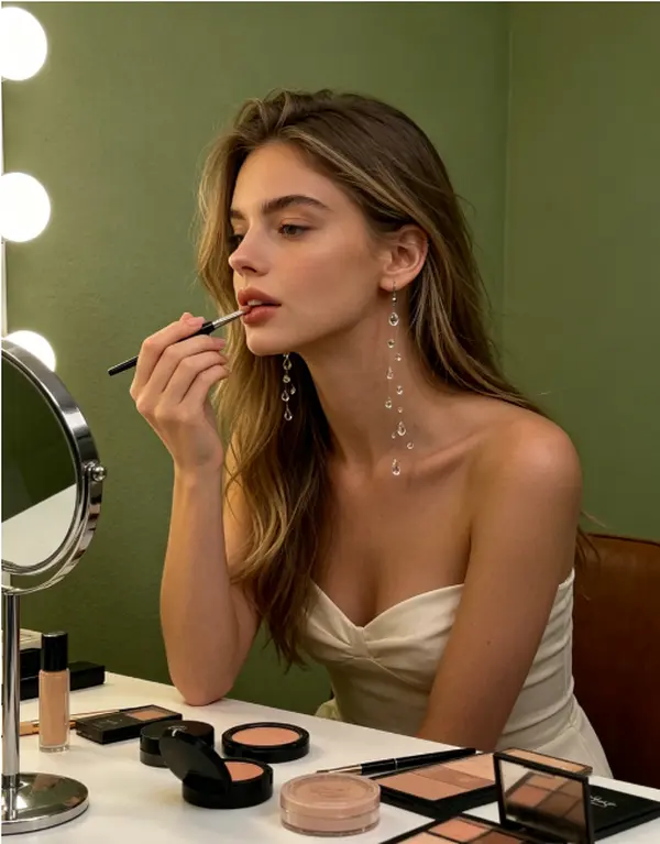 European/American Style “White Moonlight” earrings with a cool minimalist vibe, transparent crystal water-drop design—niche, high-end feel, unique and versatile