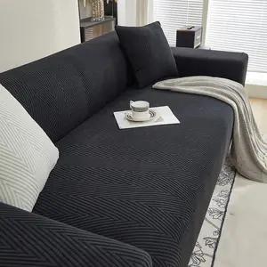 Herringbone Pattern Skin-Friendly Stretchable Elastic Sofa Cover - Spandex Blend, Durable & Scratch-Resistant, Suitable for Living Room, Bedroom & Office, All-Season Use, Holiday Decoration Protective Cover