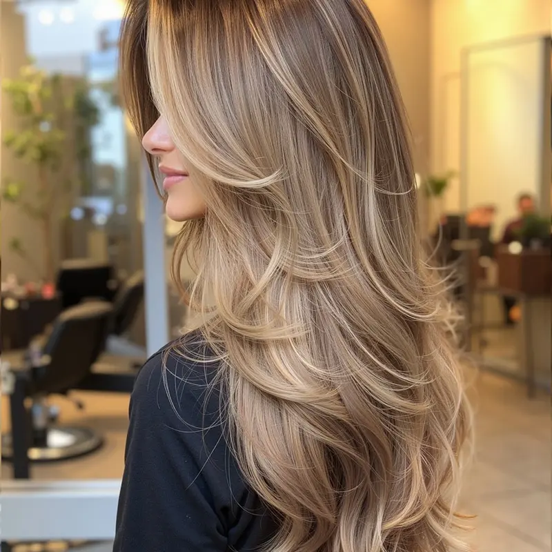 Women's Long Wavy Layered Hair Wig, Natural Daily Wear, Synthetic Fiber Heat Resistant Wigs for Women, Perfect for Everyday Use, Loose Wave Wig, Synthetic Wavy Hairstyle, Curly Wavy Wig, Heat Friendly Wig, Synthetic Material Wigs