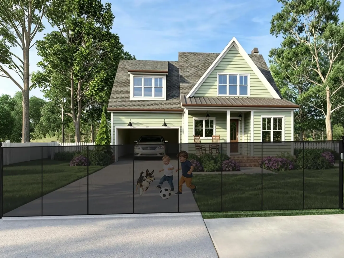 240" Retractable Baby Gates Extra Wide for Large Opening, 41" Extra Tall Retractable Dog Gate Pet Gates, Long Child Safety Mesh Gate with Fiberglass Rods for Stairs, Doorways, Hallways, Indoor/Outdoor