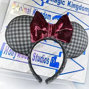 Black Plaid Ear Headband