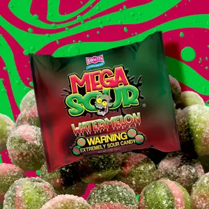 Barnetts Mega Sour Watermelon Flavor-  3.7 oz (104g)( Not suitable under age of 5 years)