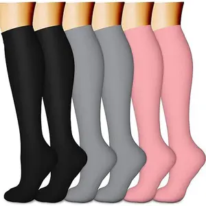 MhzyCaus 6 Pairs Performance Calf Socks for Men & Women – Sweat-Wicking, Breathable, Anti-Friction Compression Socks for Gym, Running, Hiking, Yoga, Everyday Wear High Compression Socks Christmas Knee